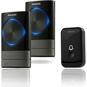 Sonnettes sans Fil Macaron, 45 M&eacute;lodies 5-Niveaux Volum et, IP55 &eacute;tanche Carillon sans Fil, Kit de Carillon avec 300 M&egrave;tres, led Flash, 2R&eacute;cepteur