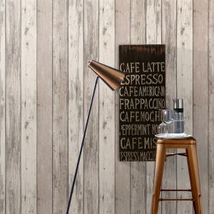 Bricoflor - Papier peint imitation bois moderne marron | Tapisserie bois tendance chambre adulte | Papier peint salon aspect planche de bois