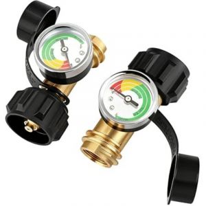 Manom&egrave;tre pour bouteilles de propane avec indicateur de pression et de niveau pour bouteilles de 5 &agrave; 40 lb Compatible avec barbecue, chauffage, VR,