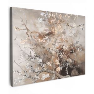TABLEAU SUR TOILE Fleur d'amandier - Art - Van Gogh - Beige - Abstrait Tableau D&eacute;coration Murale Salon Tableaux muraux 80x60 cm