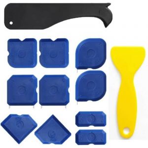 Lot de 12 pi&egrave;ces joint silicone, silicone, raclette silicone, lisseur joint silicone, pour le lissage des joints, grattoirs pour joints en silicone