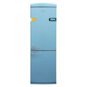 Réfrigérateur-congélateur combiné rétro bleu, 190 cm de haut et 60 cm de large, capacité 294 l, total no frost, classe énergétique e, multi cooling,