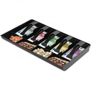 Tiroir Caisse, Cash Box, Caisse a Monnaie et Billets, Rangement Billet Caisse, Plateau &agrave; Billets, Caisse enregistreuse &agrave; monnaie 4 compartiments pour