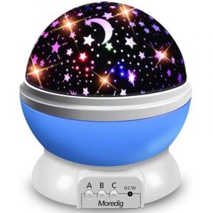 Veilleuse Enfant Etoile Projection Rotation &agrave; 360 degr&eacute;s Lampe Projecteur Lumi&egrave;re Plafond, Led Veilleuse B&eacute;b&eacute; 8 Modes de couleur,