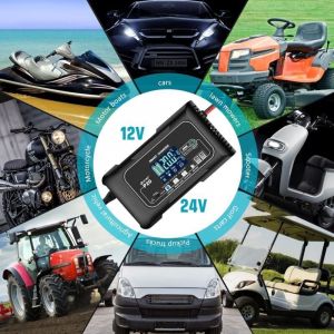 Chargeur de batterie intelligent 20 a, lithium, LiFePO4, plomb-acide (AGM/Gel/SLA.) Chargeur de batterie de voiture, chargeur d'entretien, chargeur