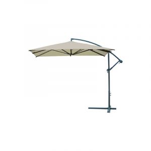 Parasol carre' pour jardin 3x3 m de'centralise' avec bras et base support croix