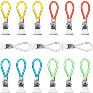 15Pcs Accroche Torchon,Pince Torchon Crochet Torchons, Attache Serviette Attache Torchon Cuisine, Porte Torchon Coulissant(5 couleurs)