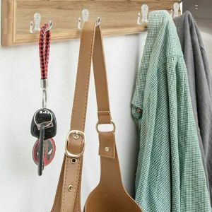 Lot de 10 Pcs Double Crochet de Manteau, Porte Manteau Mural, Double Métal Crochets et Patères Rangement Avec Vis, pour étagères, Tiroirs, Bain,