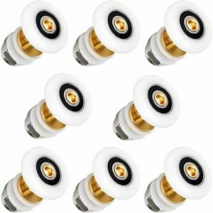 Roulettes de Remplacement pour Porte de Douche - Lot de 8 Roulettes Coulissantes de 25mm - Convient aux Portes en Verre d'Épaisseur 4 à 6mm