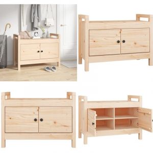 Vidaxl - Banc d'entrée 80x40x60 cm Bois de pin massif - Banc D'entrée - Banc Coffre - Meuble D'entrée - Rangement Intérieur - Mobilier Salle D'entrée