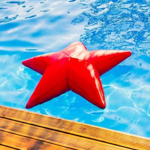 Livedeco - Pouf Piscine, &Eacute;toile de Mer Rouge, Flottant pool BiG52