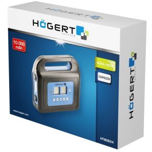 H&ouml;gert Technik - Appareil de starter 400 a avec compresseur Starter batterie de car Booster Starter Powerbank Compresseur int&eacute;gr&eacute; avec 8 bar Druc