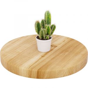 Plateau de table rond 40 cm en bois naturel Pour table basse ronde ou de chevet Épaisseur : 40 mm Couleur : Rustique - Lamo Manufaktur