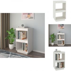 Bibliothèque Blanc 40x35x71 cm Bois de pin massif - Bibliothèque Blanche - Bibliothèque Bois - Étagère Bois - Meuble Rangement - Bibliothèque Design