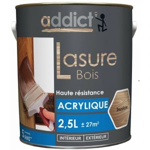 Addict - Lasure bois acrylique 2.5 litres incolore