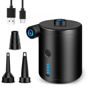 Pompe &agrave; Air &Eacute;lectrique, 4000 mAh Gonfleur Electrique avec USB Gonfleur Matelas Gonflable avec 3 Buses d'air Portable Pompe Electrique pour Matelas