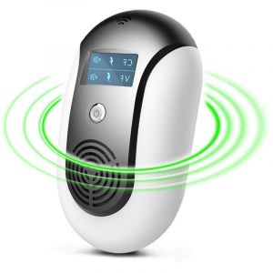 R&eacute;pulsif &agrave; ultrasons anti-moustiques R&eacute;pulsif &agrave; ultrasons pour moustiques, fourmis, mouches, araign&eacute;es, cafards - Noir