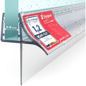 STEIGNER Joint porte de douche 87cm UK09 (1 pc.) transparent - Joint vertical pour douche d&rsquo;angle, en niche ou pentagonale avec porte 6-8 mm