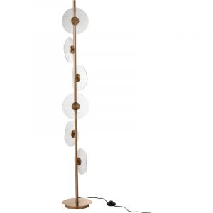 Lampadaire fleur 25x25x150 cm en plastique et métal doré