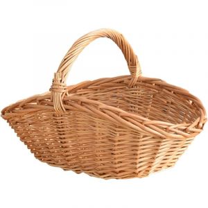Panier en Osier avec Anse,Panier Pique Nique Enfant 25x30 cm Panier Picnic en Fleurs pour P&acirc;ques, Bonbons, Rangement de Jouets de Fruits et L&eacute;gumes