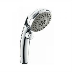 Fitags - Pommeau de Douche Chrom&eacute; avec Bouton Stop Douchette &agrave; Main 5 Jets au Choix Pomme de Douche Picots Anticalaire Type Universel