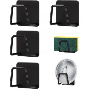 Gabrielle - 4 Pièces Porte Eponge Evier Cuisine, Porte Eponge Evier Auto Adhesif, 304 Inox, Support Eponge Inox, Support Eponge Evier Cuisine pour le