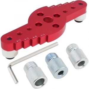 Kit de gabarit de perçage à centrage automatique, gabarit de perçage pour menuiserie 2 en 1, localisateur avec traceur, guide de perçage de ligne à