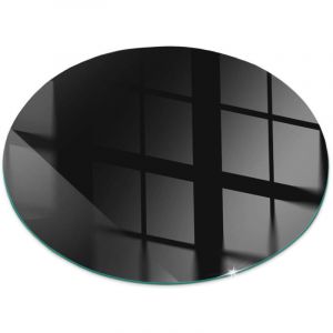 Plaque de protection de sol en verre tremp&eacute; pour chemin&eacute;e ou po&ecirc;le &agrave; bois pare-feu contre les &eacute;tincelles Couleur Graphite fonc&eacute; Ronde fi 70 cm