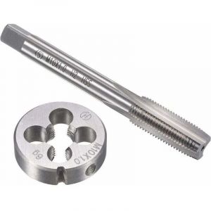 Coffret tarauds et fili&egrave;res Ensemble de tarauds et matrices m&eacute;triques M10 x 1 mm, taraud &agrave; vis &agrave; filetage machine HSS avec matrice de filetage ronde