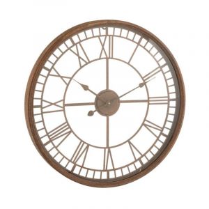 Paris Prix - Horloge Murale Design 'Métal & Verre' 67cm Rouille