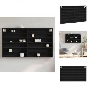 Vidaxl - Armoire à vitrine noir 100x8,5x58 cm bois d'ingénierie - Meuble Mural - Bibliothèque Murale - Étagère Murale - Armoire Vitrines - Meuble