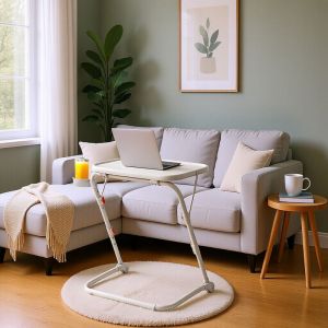 MEUBLES COSY Petite table pliante, table pour ordinateur portable, réglable en hauteur requis plateau inclinable pliable pour un rangement facile