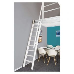 Matisère - Echelle de meunier rabattable : 55cm de large - Hauteur à franchir 3m - Couleur : Blanc (ral 9003) - msp/ww
