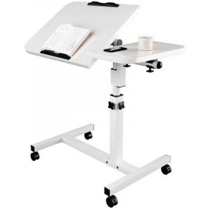 Ulisem Table d'appoint légère, de lit ,Bureau Informatique, Bureau Gaming, Roulante Canapé pour Ordinateur Portable Hauteur Pliante avec 4 roulettes