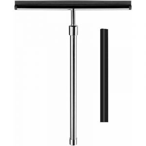 Raclette de douche, raclette de douche t&eacute;lescopique en acier inoxydable avec lame en silicone pour salle de bains, cuisine, voiture