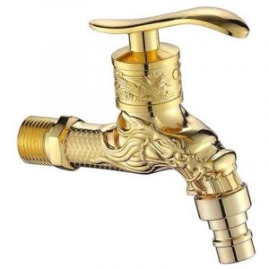 BEBUSINGOTO Robinet d'eau mural moderne Bibcock en alliage de Zinc r&eacute;tro robinet d&eacute;coratif ext&eacute;rieur robinet de jardin Machine &agrave; laver vadrouille