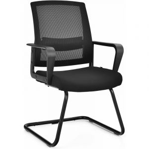 Chaise de Conférence, Chaise Ergonomique en Maille à Dossier Moyen avec Siège Rembourré, pour Salle d'Attente, Réception, Chaise de Conférence Charge