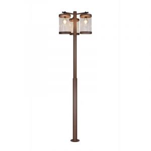 Lampadaire d'ext&eacute;rieur en aluminium couleur rouille avec capteur cr&eacute;pusculaire H 240 cm