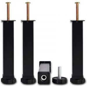 Pieds de lit Pieds de support pour cadre de lit, adapt&eacute;s aux sommiers universels Hauteur du pied : 30 cm (+2 cm) r&eacute;glable, carr&eacute; m&eacute;tallique : 3x3 cm,