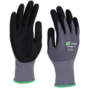 Gants de travail - Radix - GripMaster Pro - Nitrile mousse noir/gris - Taille M8 / S