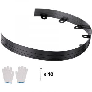 Lot de 10 bordures de jardin en m&eacute;tal r&eacute;sistant &agrave; la rouille, 152,4 cm, en alliage d'aluminium, pliables, pour parterres de fleurs, cour et all&eacute;es