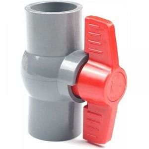 Vanne à boisseau sphérique en pvc, valve à boisseau sphérique en plastique -φ40 mm,DN32,gris