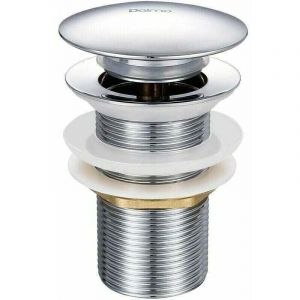 Basetbl - Bonde de Lavabo Pop-up sans Trop-Plein en Laiton Chrom&eacute; g 1-1/4, &Eacute;quip&eacute;e d'un Syst&egrave;me d'Ouverture et de Fermeture Facile &agrave; Bouton-Poussoir.