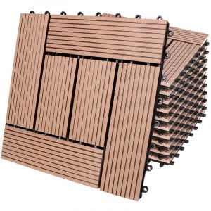 Deuba - 11x 22x 44x 55x 66x Dalles clipsables en bois composite wpc 30 x 30 cm Dalle de terrasse jardin extérieur 11x Mosaïque terracotta