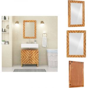 Vidaxl - Miroir salle de bain marron 50x70x3cm bois de manguier et verre - Miroir Salle De Bain - Miroir Mural - Miroir Décoratif - Miroir Design