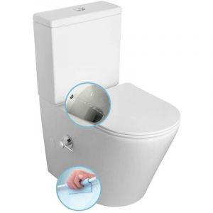 Sapho - Céramique - wc à poser avec douchette de bidet, Rimless, blanc PC1012RX