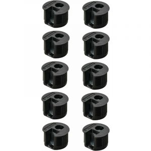 10x boitier excentrique 15mm assemblage plastique insert acier épaisseur bois 19mm noir connecteur meuble