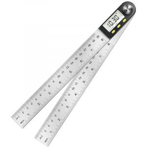 Num&eacute;rique R&egrave;gle D'angle Rapporteur, Mesure d'angle &agrave; 0&deg;-360&deg;, Mesure d'angle en acier inoxydable avec &eacute;cran LCD, R&egrave;gle en acier inoxydable pour