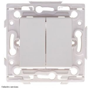 Double interrupteur ou Va-et-Vient 10A Espace Lumi&egrave;re Arnould Finition: Blanc