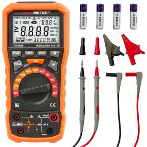 Testeur de r&eacute;sistance d'isolement m&eacute;gohmm&egrave;tre num&eacute;rique 1000 V AC/DC pour appareils &eacute;lectriques, r&eacute;sistance d'isolement jusqu'&agrave; 100 G&Omega;, avec PI/DAR,